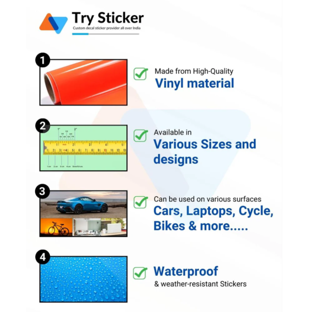 Try Sticker Ridley Bicycle Stickers and Graphics for Cycle Body Frame Mountain Bike Racing Combo Radium Vinyl Die-Cut Decal, ( Multiple Color )