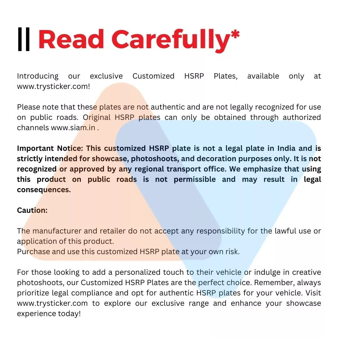 Car IND Number Plate