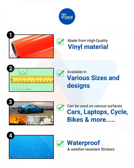 Bike Ring Creative Vinyl Radium Sticker ( Sky Blue & White Color )