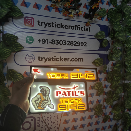 Patil's Lighting 3D Number Plate