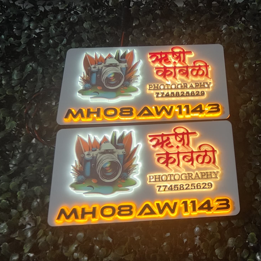 Photography Lighting 3D Number Plate