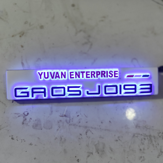 LED Lighting 3D Number Plate