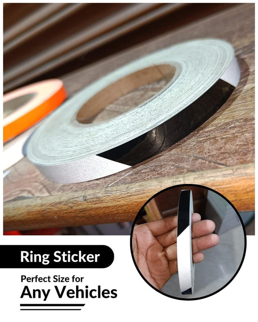 Bike Ring Creative Vinyl Radium Sticker ( Black & White Color )