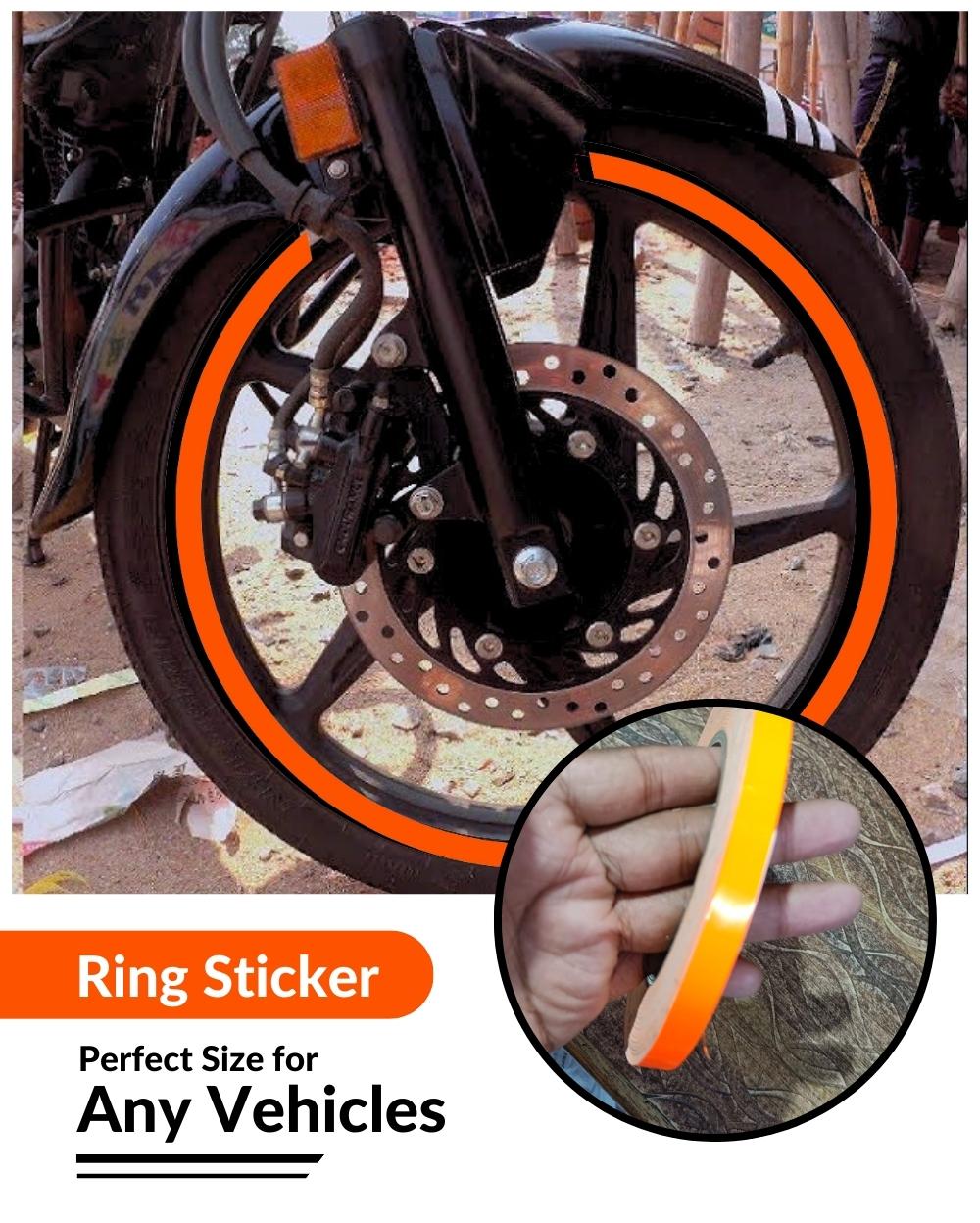 Bike Ring Creative Vinyl Radium Sticker ( Orange Color )