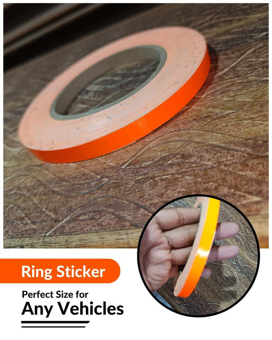 Bike Ring Creative Vinyl Radium Sticker ( Orange Color )