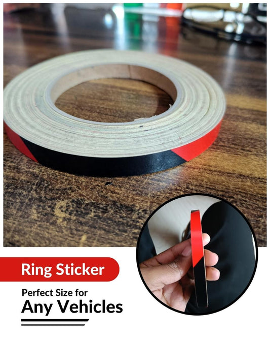 Bike Ring Creative Vinyl Radium Sticker ( Red & Black Color )