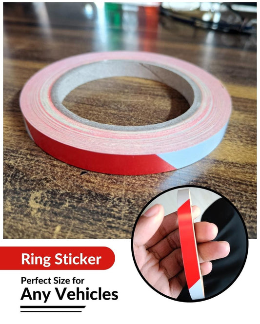 Bike Ring Creative Vinyl Radium Sticker ( Red & White Color )