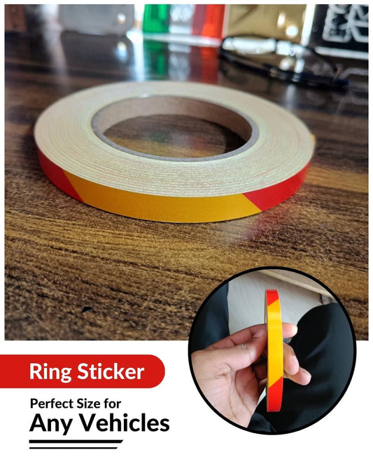 Bike Ring Creative Vinyl Radium Sticker ( Red & Yellow Color )