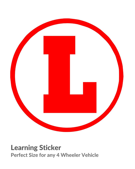 Learning Sticker for New Driver , L-Sign for Car Sticker ( Colour - Red )