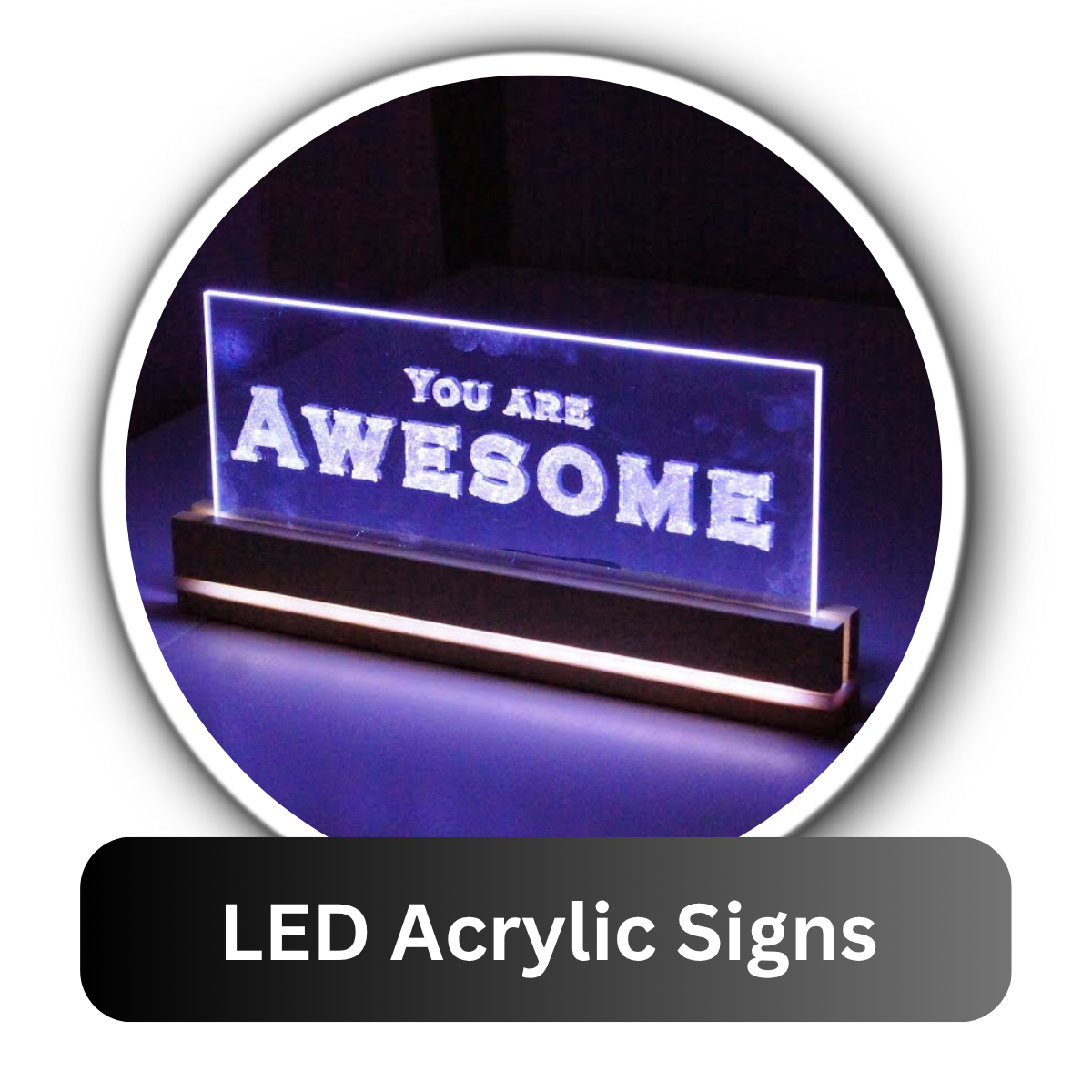 LED Acrylic Signs – Light-Up Name Boards & Logos | Trysticker