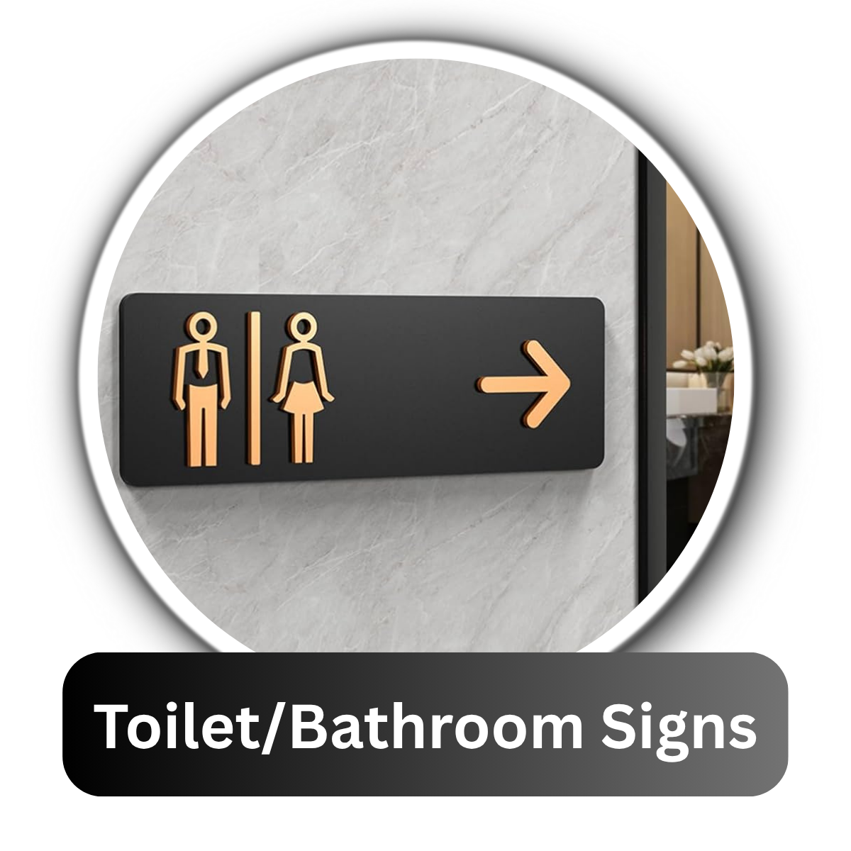 Toilet & Bathroom Signs – Acrylic Door Labels | Trysticker