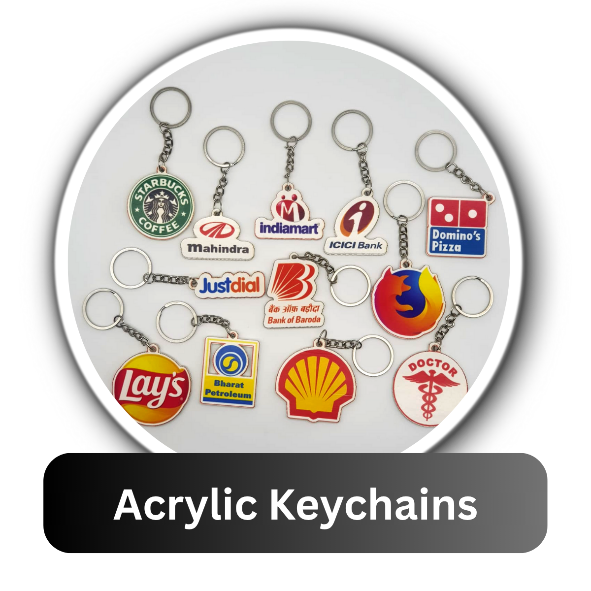 Customized Acrylic Keychains – Names, Logos & More | Trysticker
