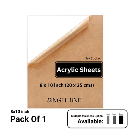 Transparent Acrylic Sheets Plexiglass Sheets for DIY Art & Craft 8 x 10 inch