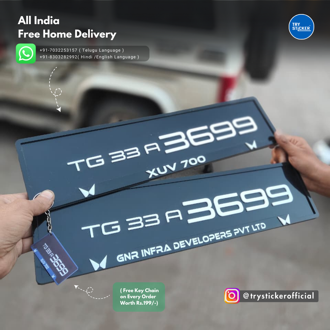 XUV 700 3D Number Plate