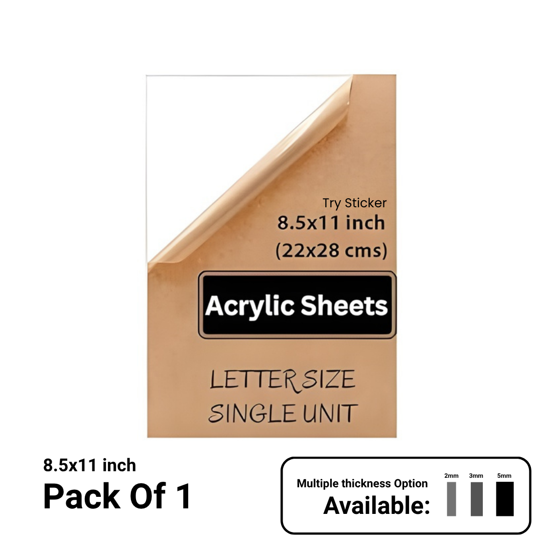 Transparent Acrylic Sheets Plexiglass Sheets for DIY Art & Craft 8.5 x 11 inch