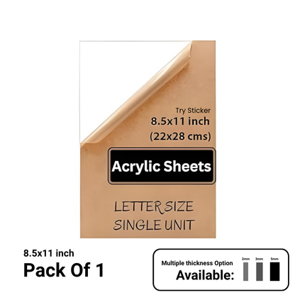 Transparent Acrylic Sheets Plexiglass Sheets for DIY Art & Craft 8.5 x 11 inch