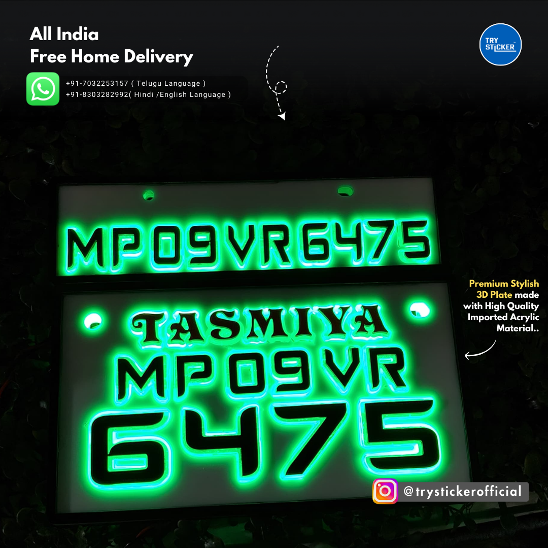 LED Lighting 3D Number Plate