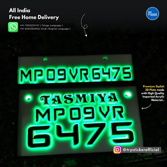 LED Lighting 3D Number Plate