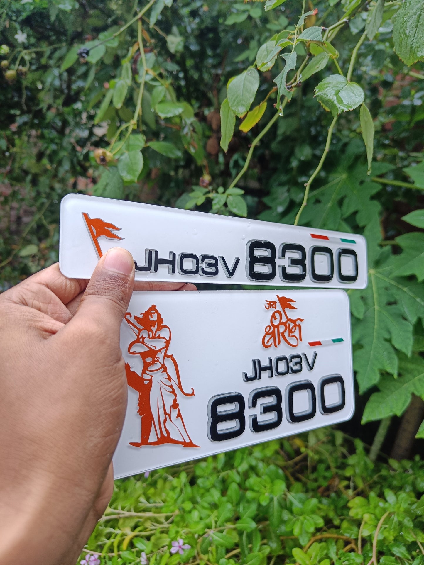 Premium Radium 3D Number Plate ( White )