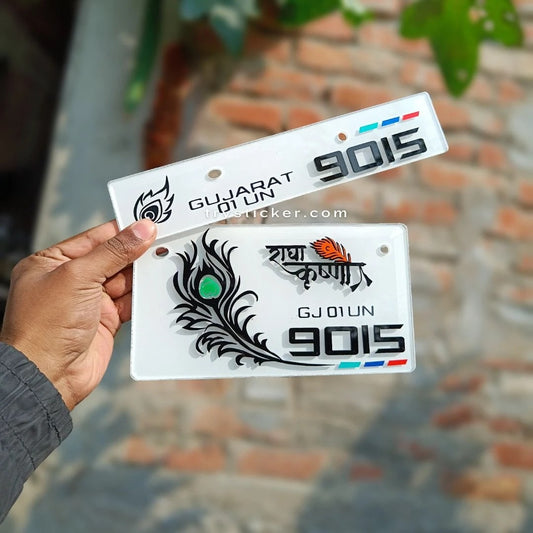 Premium Trending Radha Krishna Number Plate