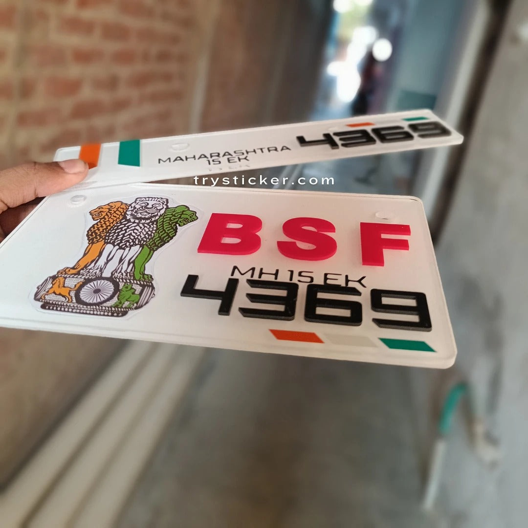 BSF 3D Number Plate