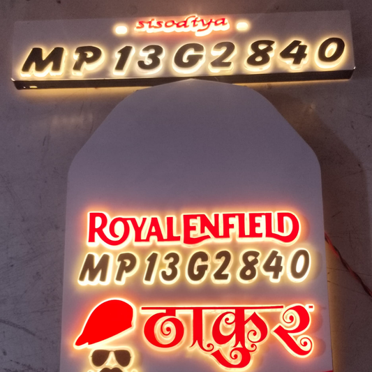 Thakur Bullet Lighting 3D Number Plate