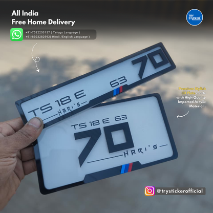 Stylish 3D Number Plate