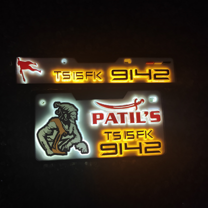 Patil's Lighting 3D Number Plate