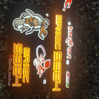 Hanuman Lighting 3D Number Plate