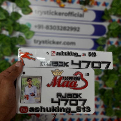 3D Light Photo & Name Number Plate