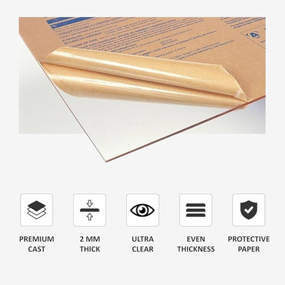 Clear/Transparent Acrylic 1 pieces Plexiglass Sheet 12"x18" DIY Projects