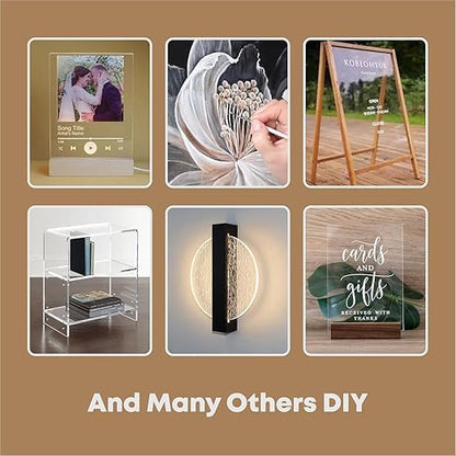 Clear/Transparent Acrylic 1 pieces Plexiglass Sheet 12"x18" DIY Projects