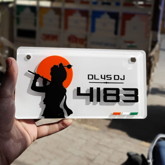 Krishna 3D Number Plate