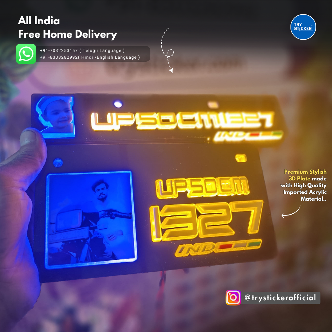 Photo LED Lighting 3D Number Plate