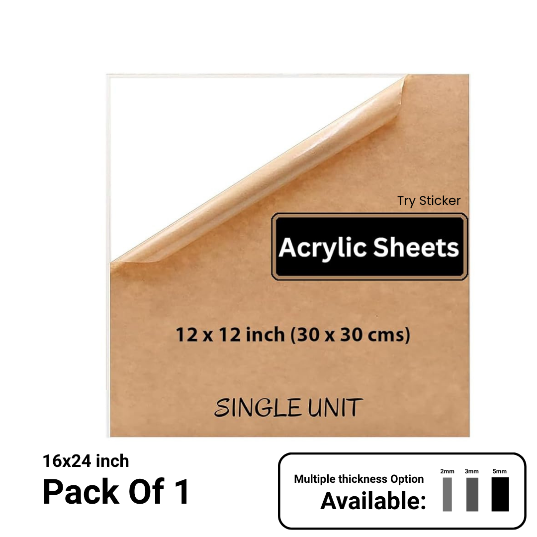 Transparent Acrylic Sheets Plexiglass Sheets  for DIY Art & Craft 12x12 inch