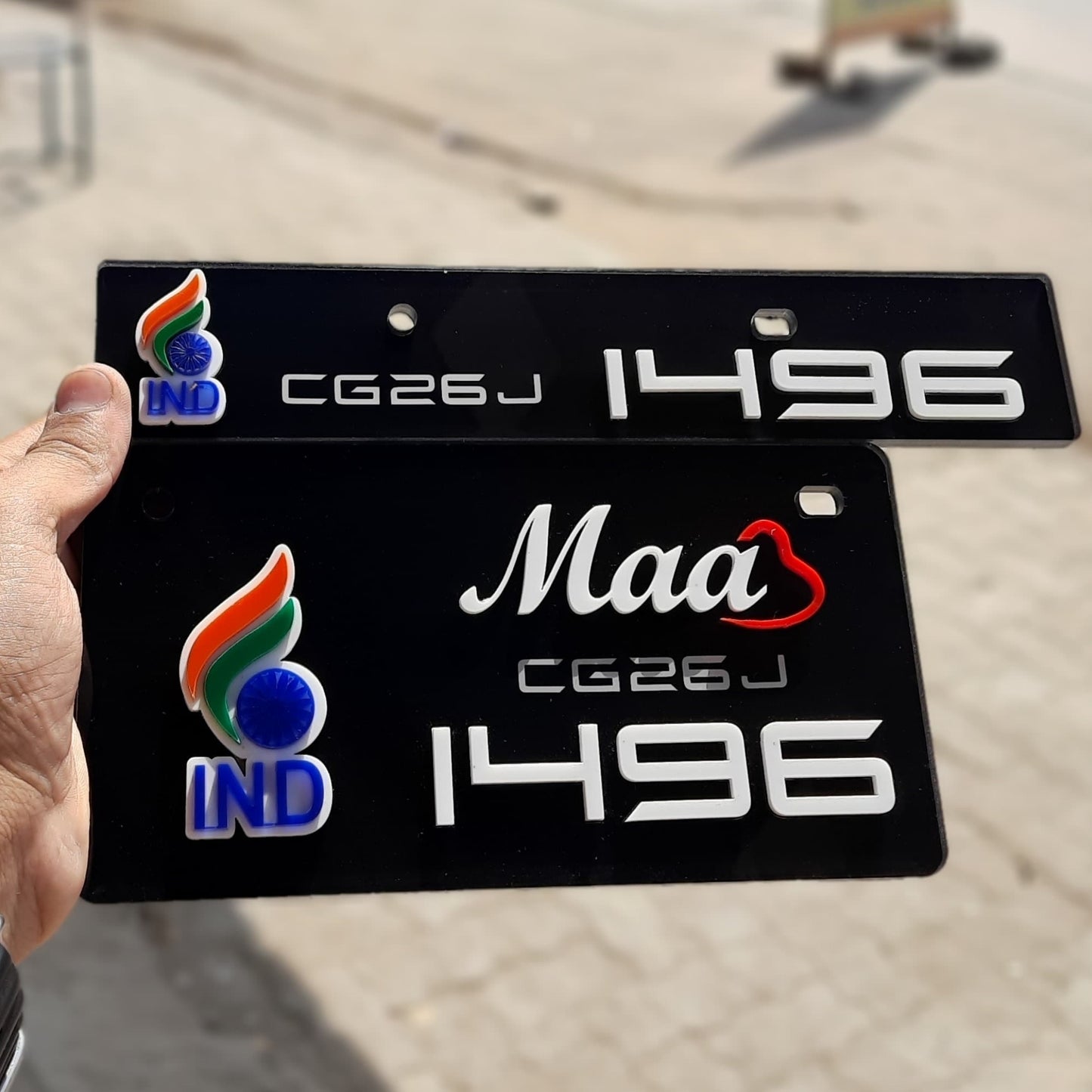 Ind design Maa 3D Number Plate