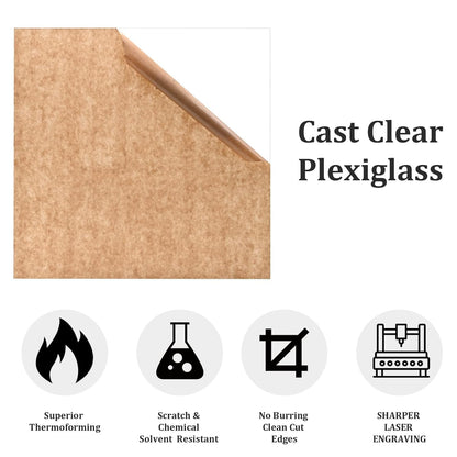 Clear/Transparent Acrylic 1 pieces Plexiglass Sheet 12"x18" DIY Projects
