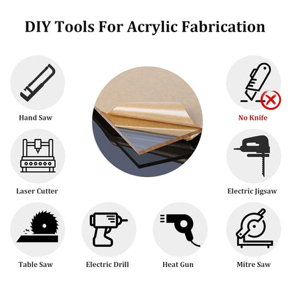 Clear/Transparent Acrylic 1 pieces Plexiglass Sheet 12"x18" DIY Projects