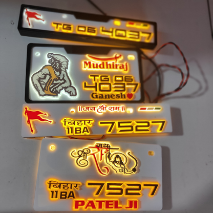 Mudhiraj Lighting 3D Number Plate