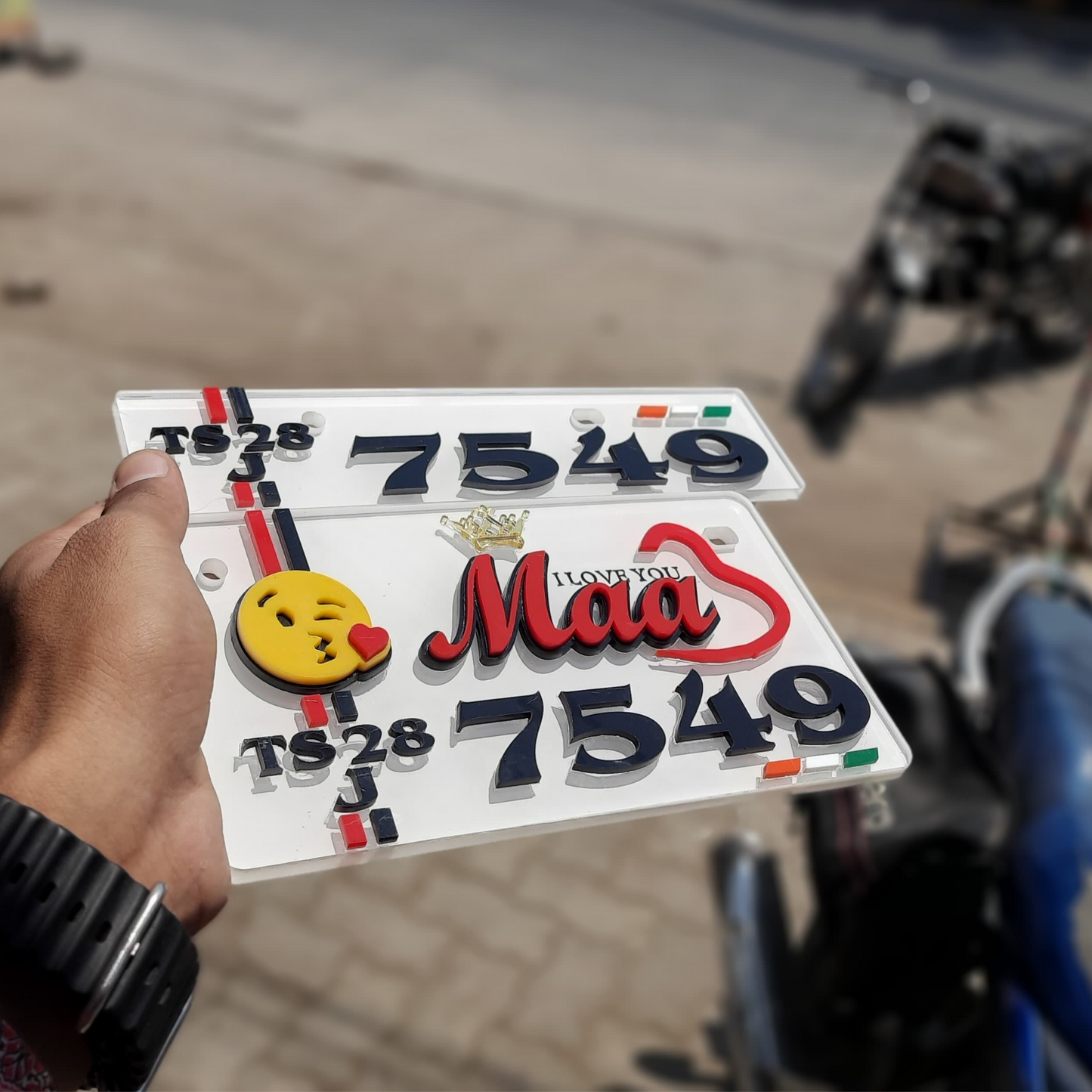 3D Maa Premium Number Plate