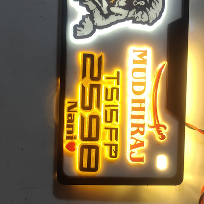 Mudhiraj Lighting 3D Number Plate
