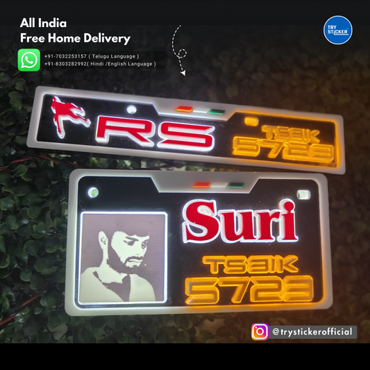 Photo LED Lighting 3D Number Plate