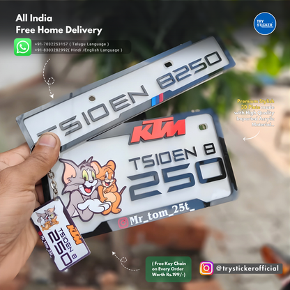 Tom & Jerry 3D Number Plate