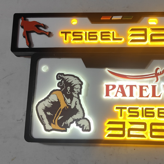 Patel's Lighting 3D Number Plate