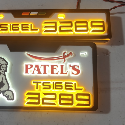 Patel's Lighting 3D Number Plate