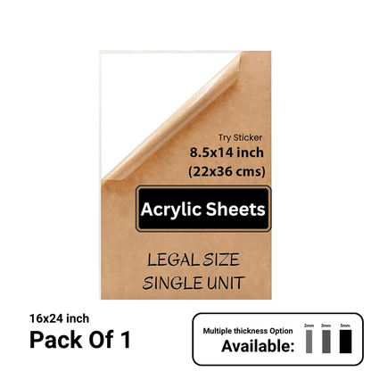 Transparent Acrylic Sheets Plexiglass Sheets  for DIY Art & Craft 8.5x14 inch