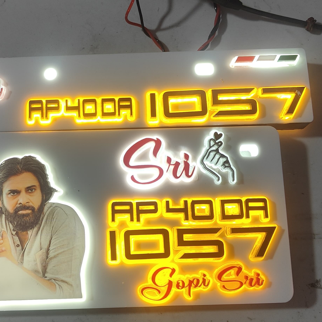 Pavan Kalyan Lighting 3D Number Plate