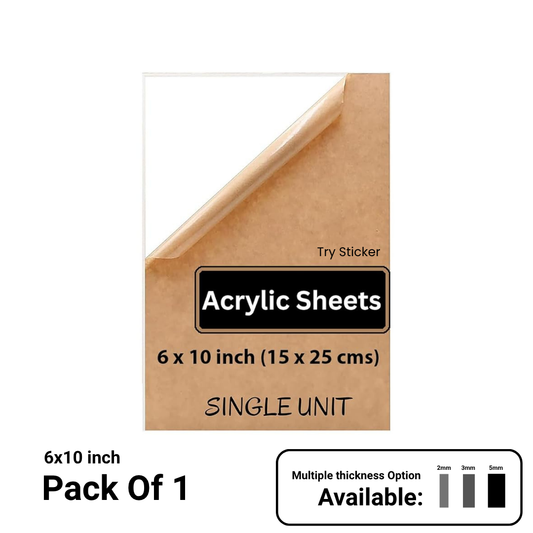 Transparent Acrylic Sheets Plexiglass Sheets for DIY Art & Craft 6x10 inch