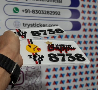 Bappu Full 3D Number Plate