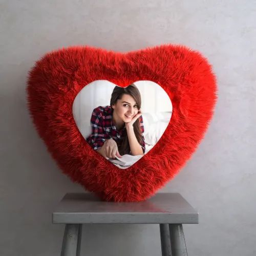 Personalized Heart Fur Cushion